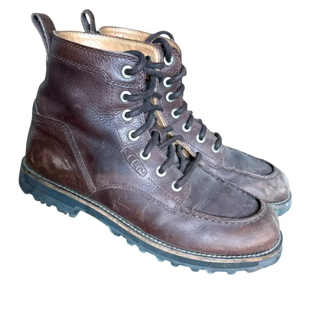 Keen Men's The 59 Moc Brown Leather Hiking Work Heritage Rugged‎ Boots - Size 40